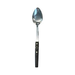 Vintage Ekco Flint Stainless Steel Basting Spoon Black‎ Riveted Handle USA 13"